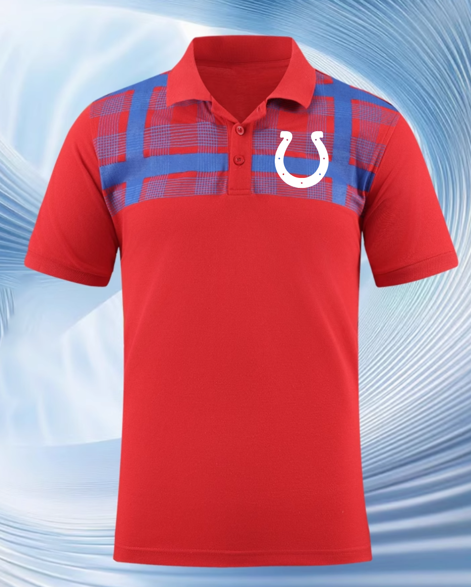 Indianapolis Colts red Men 2025 NFL polo T shirt->nfl t-shirts->Sports Accessory